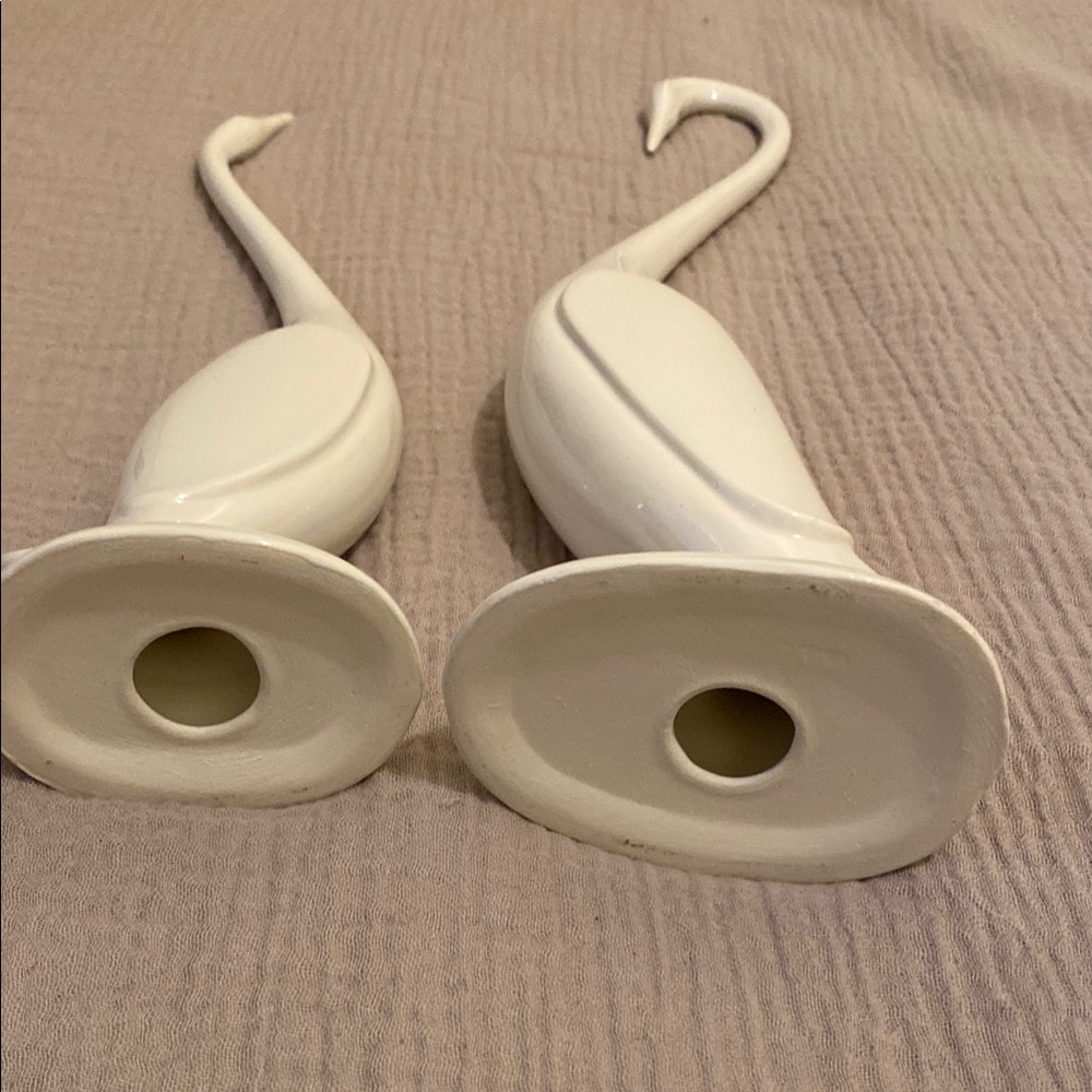 Elegant White Crane Birds Sculptures. Set 2 pieces - Picture 7 of 9